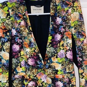 Floral 2 Piece Blazer and Pants Set